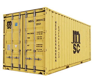Yellow banner shipping container for sale