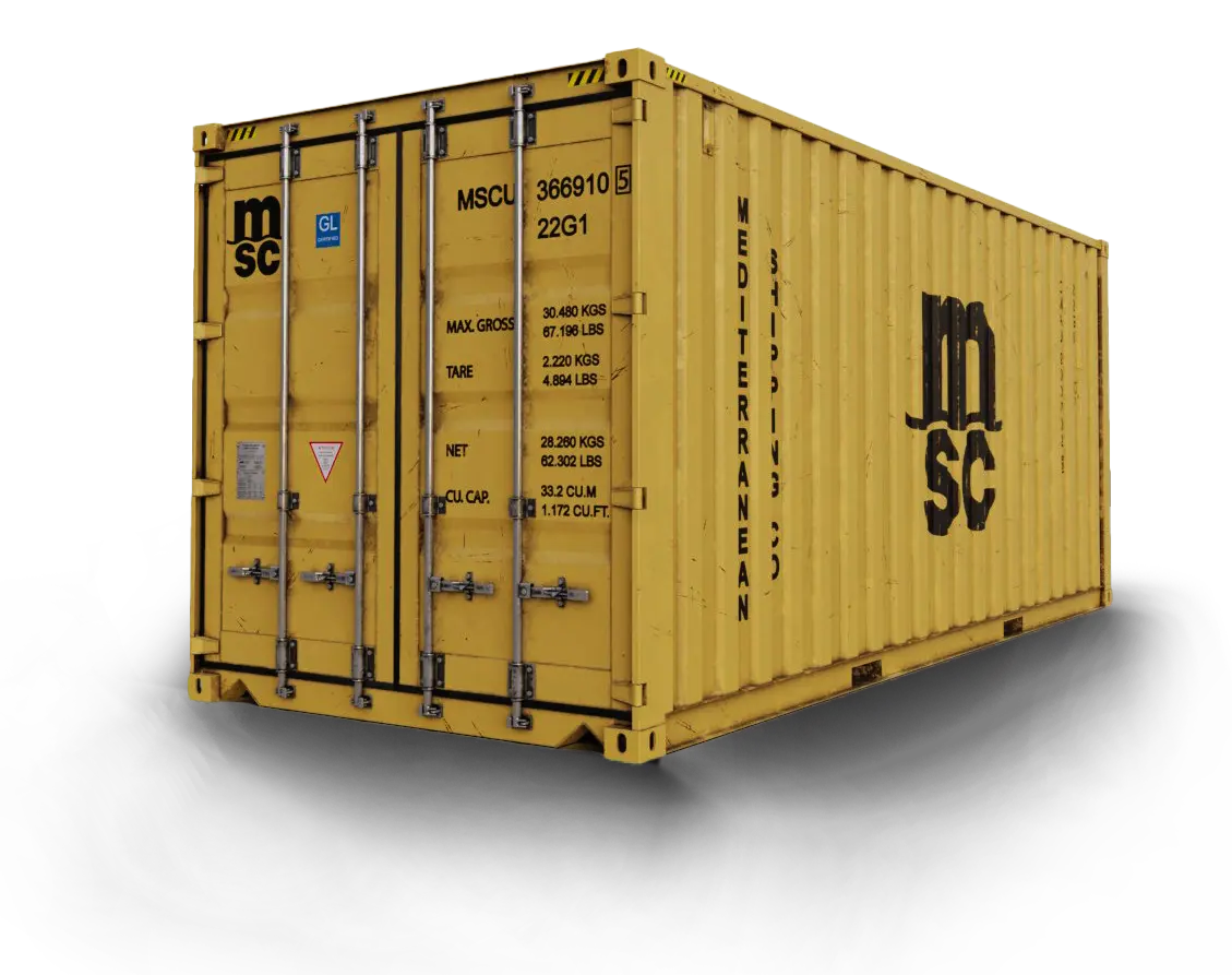 Shipping Container Yellow 20ft Slider