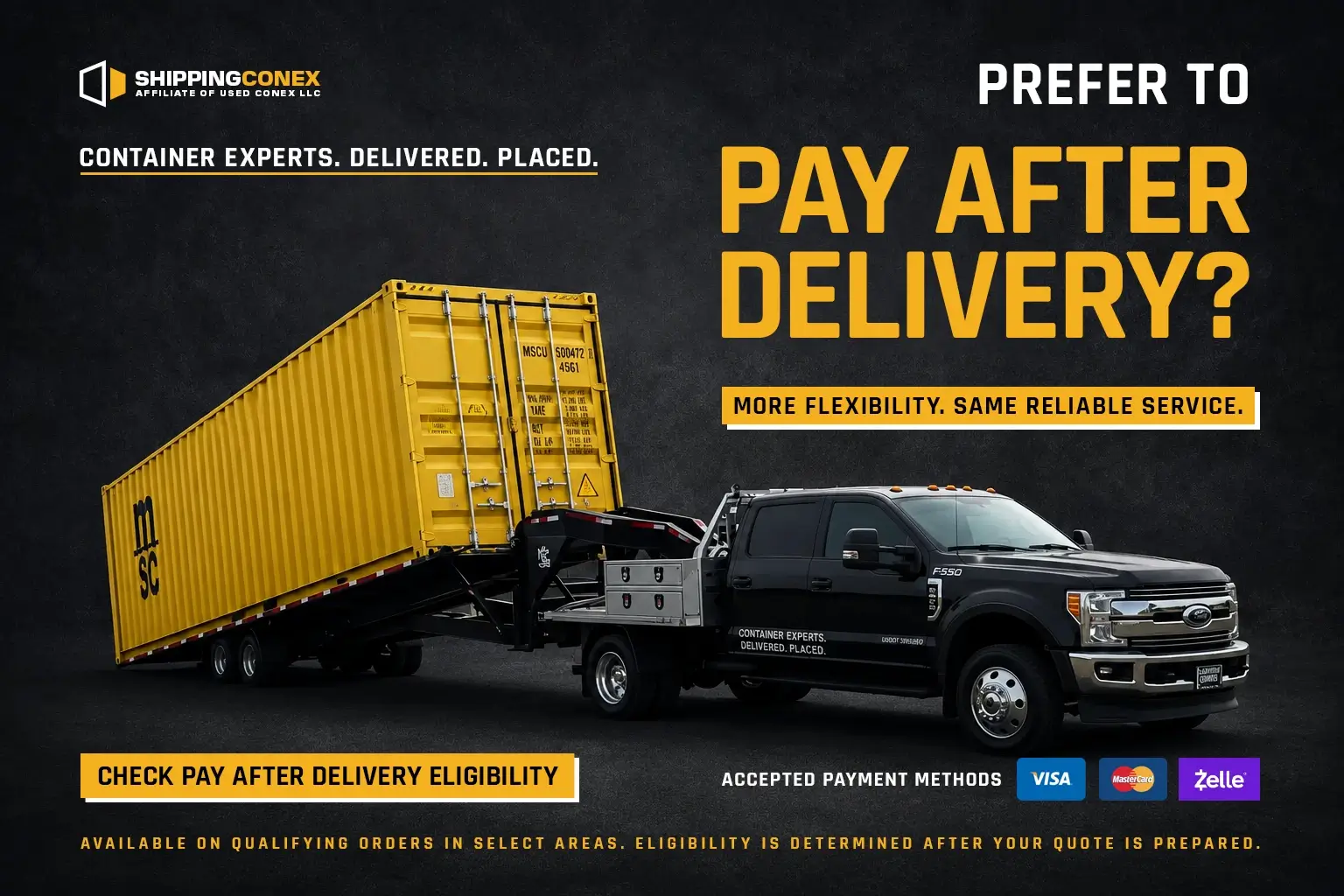 Pay After Delivery Shipping Conex